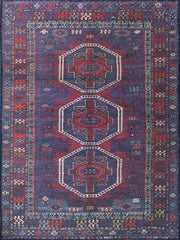 Marineblauer und roter Vintage-Teppich