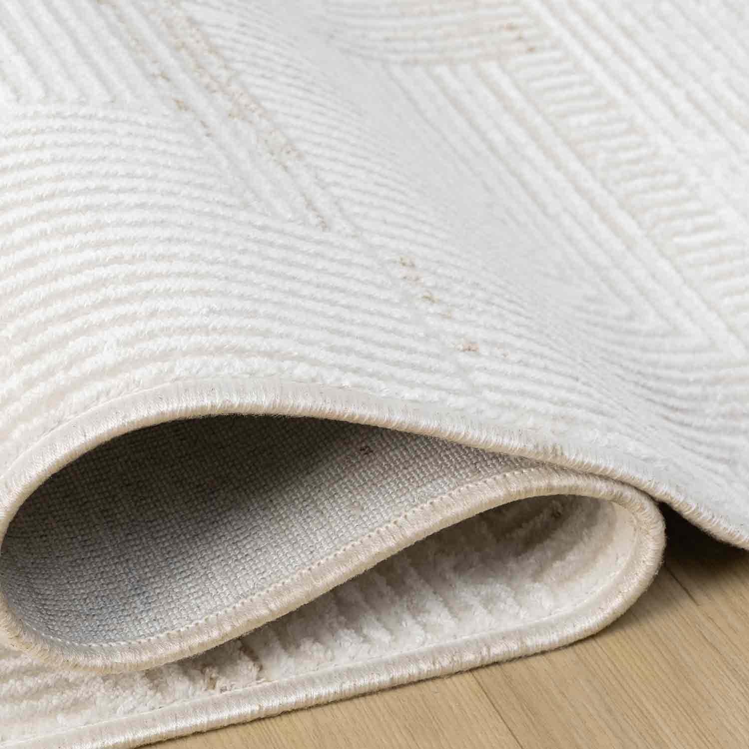 Krem Kahve Geometrik Modern Halı