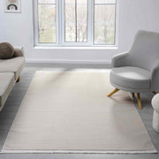 Açık Gri Beyaz Sade Modern Halı