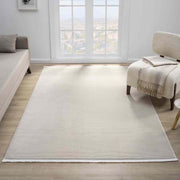 Açık Gri Beyaz Sade Dikey Çizgili Modern Halı