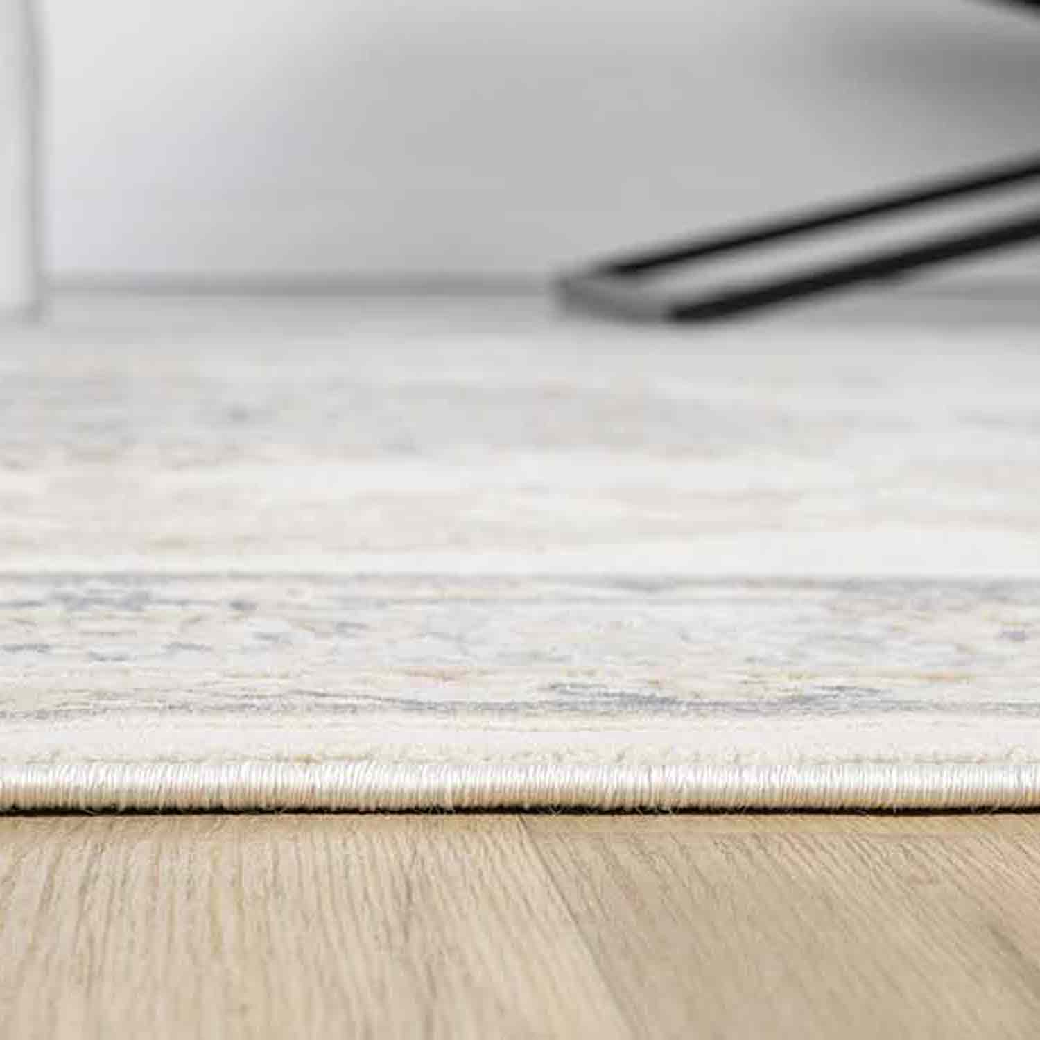 Beyaz Gri Krem Klasik Medallion Halı