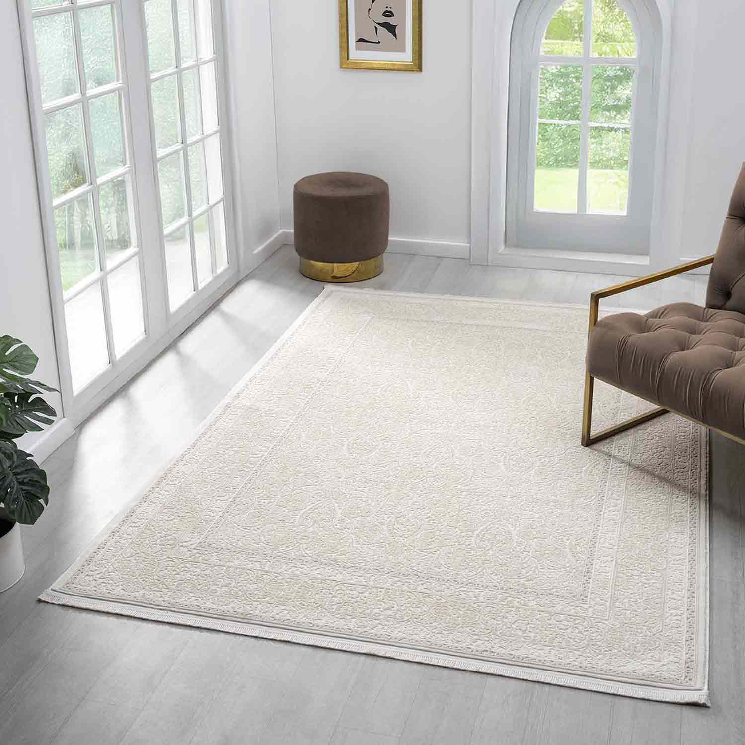 Düz Krem Bej Klasik Halı