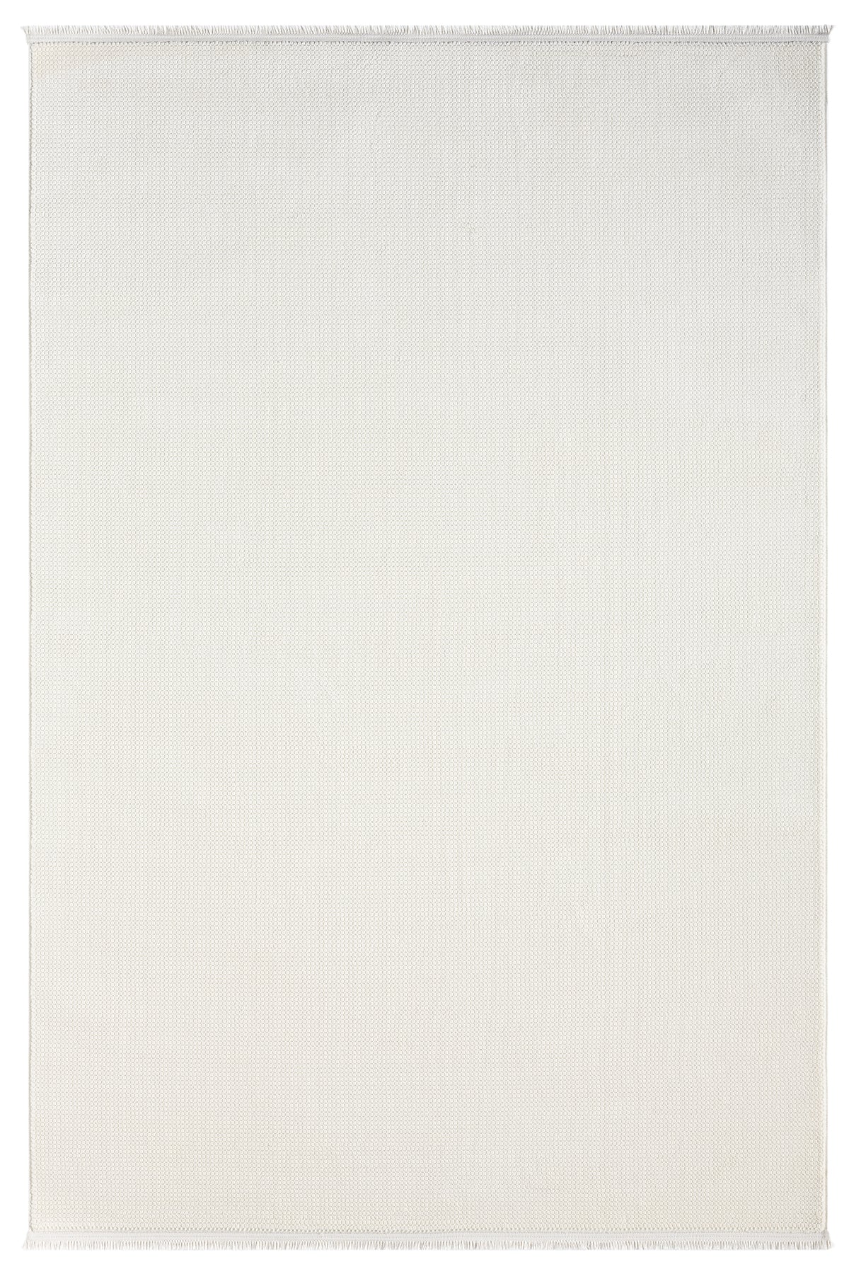 Saf Krem Beyaz Düz Dokulu Modern Halı-Pera Halı