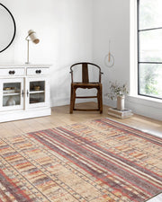 Sarı Bej Renkli Çizgili Anadolu Kilim Halı-Pera Halı