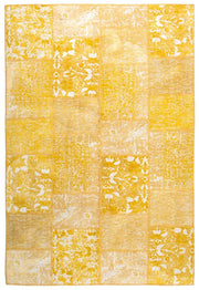Sarı Eskitme Patchwork Vintage Halı