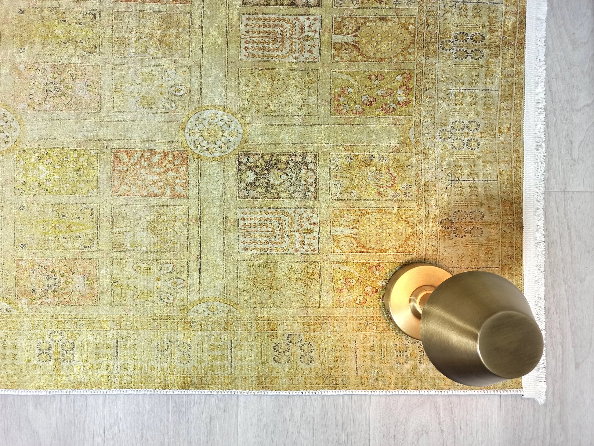 Sarı & Yeşil Vintage Koridor Halısı