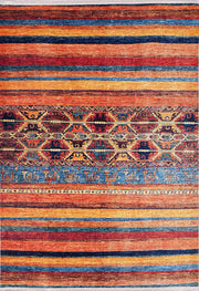 Turuncu Çizgili Desenli Kilim Halı - Pera Halı