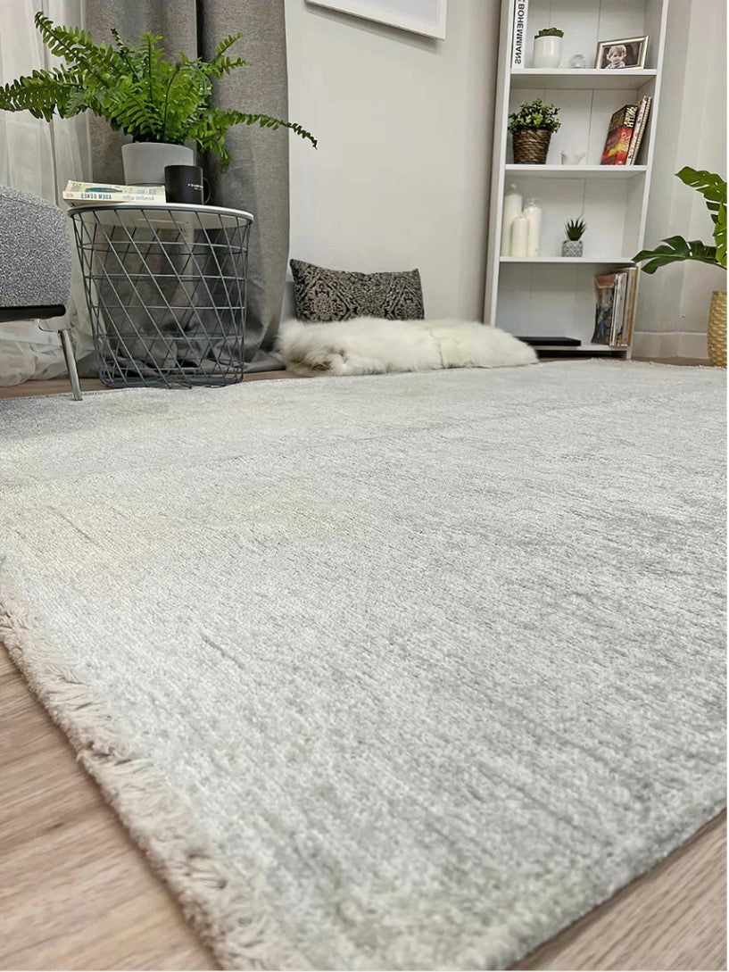 Gri Düz Dokuma Bohem Halı - Pera Halı