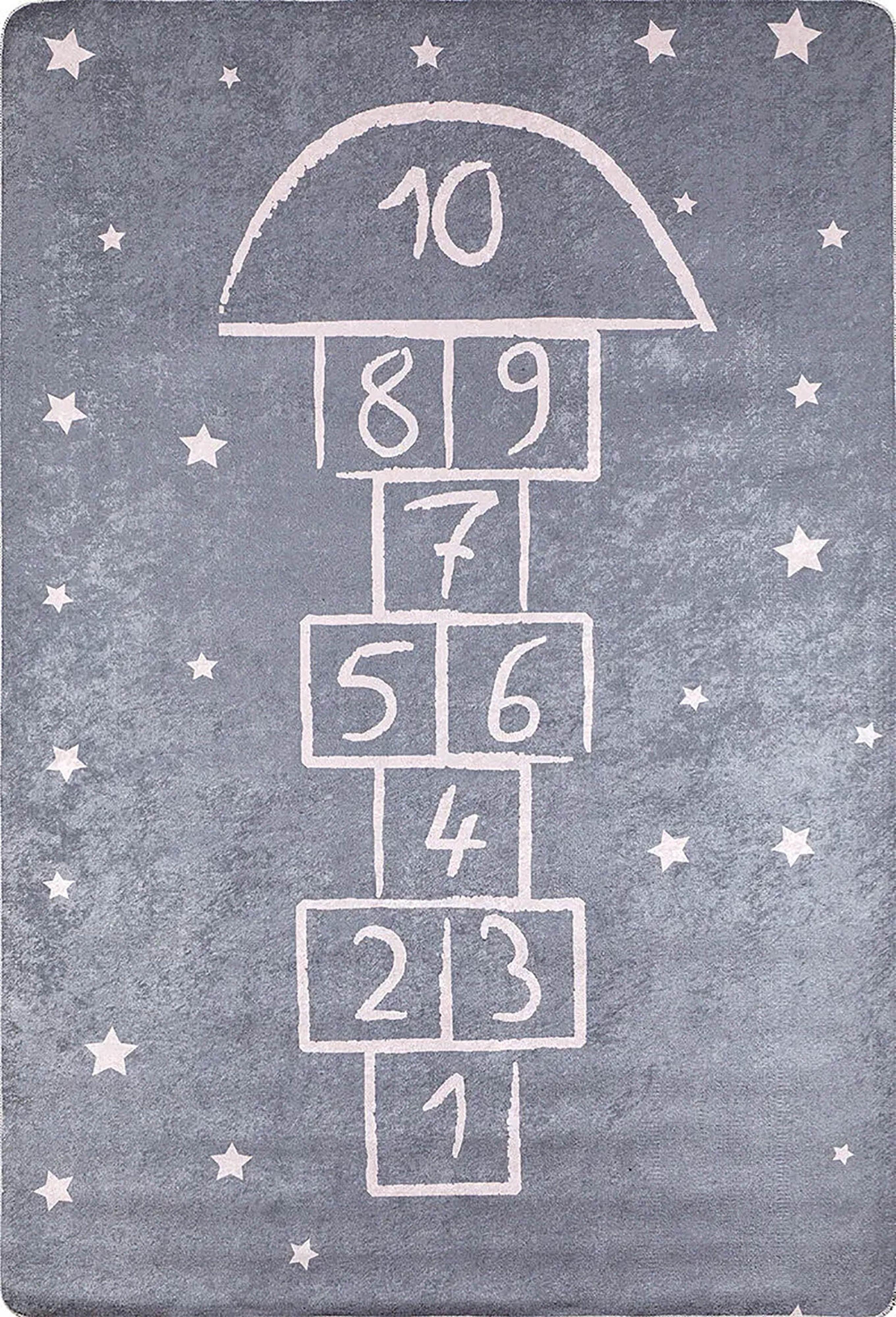 Seksek Gri Yıldızlı Çocuk Halısı-Pera Halı