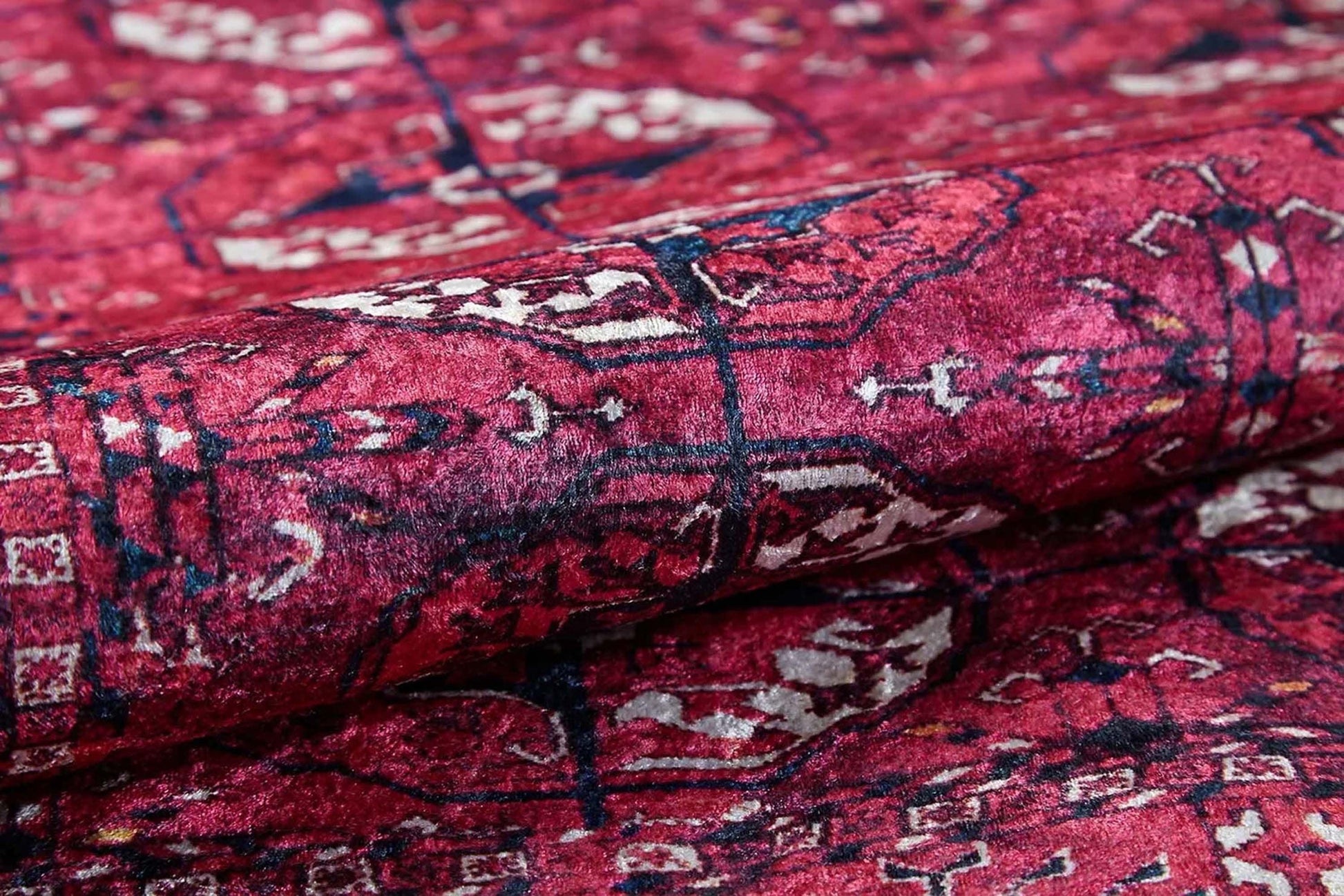 Sıcak Pembe Geometrik Desenli Halı-Pera Halı