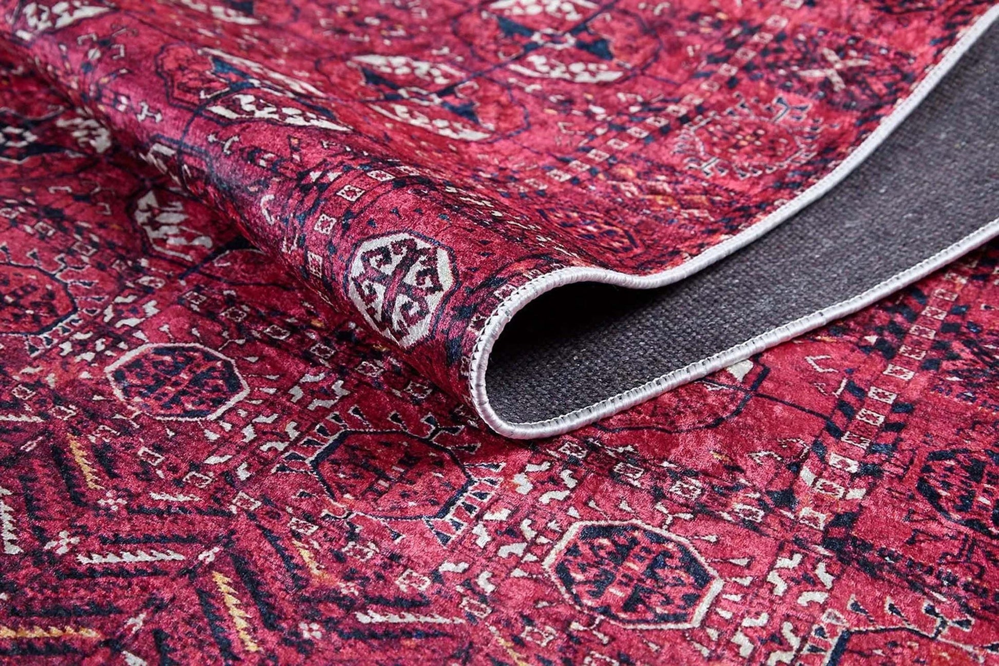 Sıcak Pembe Geometrik Desenli Halı-Pera Halı