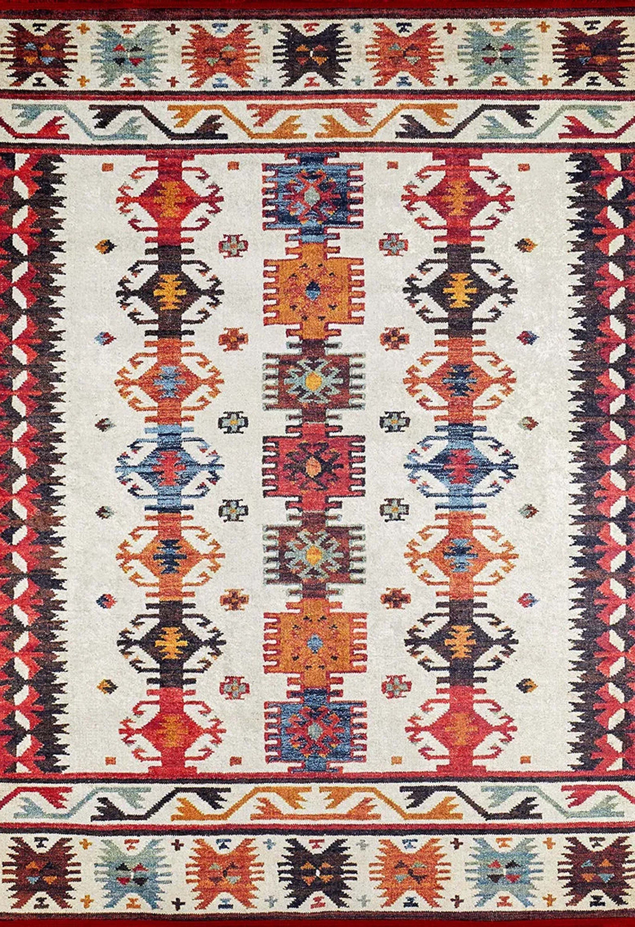 Güneybatı Aztek Desenli Renkli Kilim Halı - Pera Halı