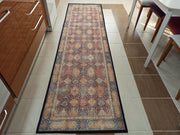 Bordo ve Altın Sarısı Oryantal Desenli Vintage Halı