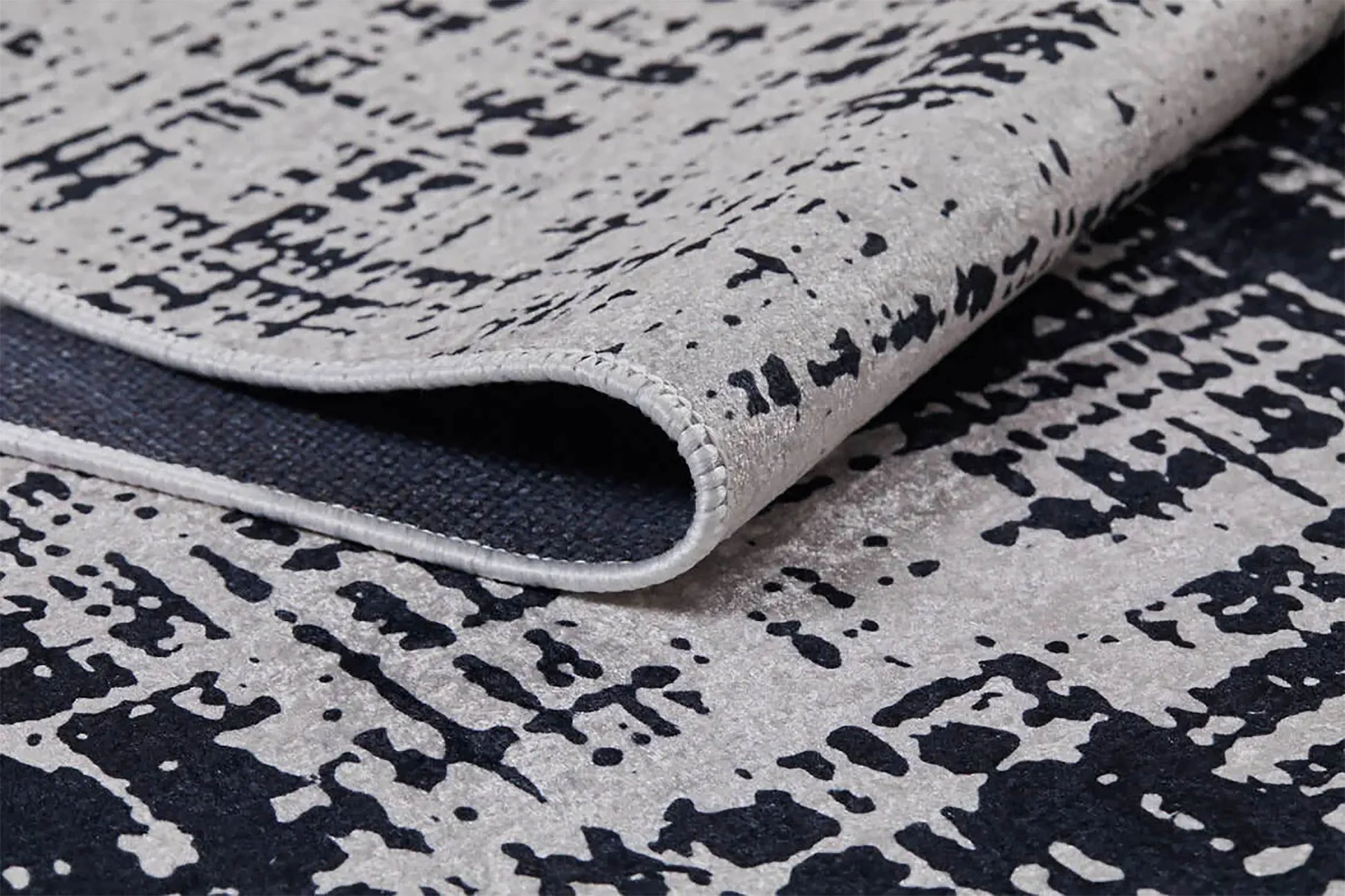 Siyah Beyaz Grafik Modern Soyut Halı-Pera Halı