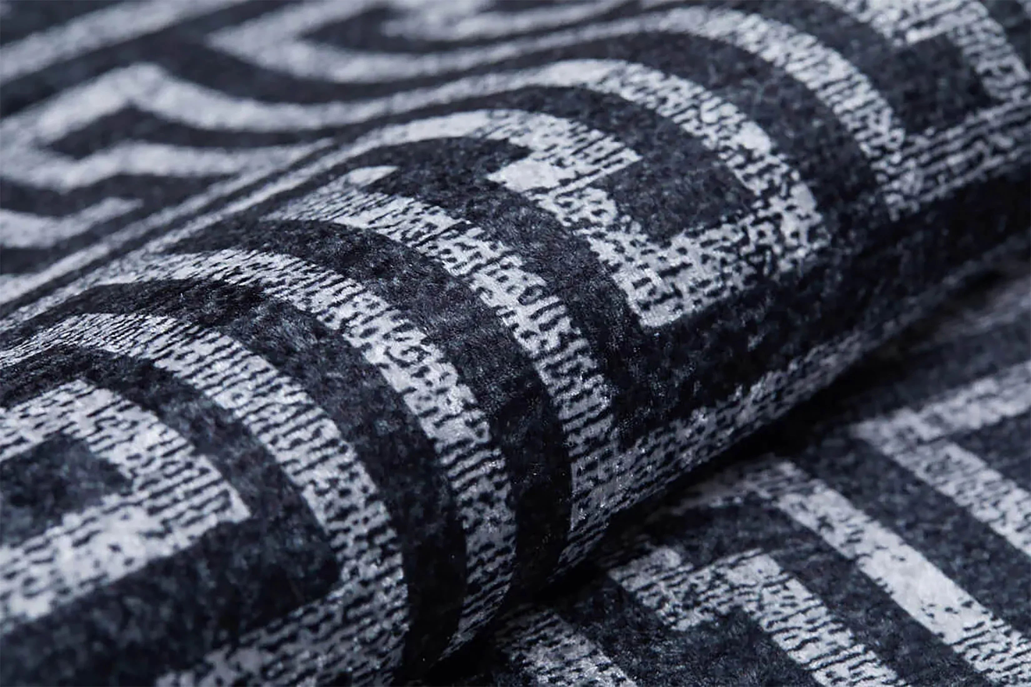 Siyah Gri Geometrik Modern Halı-Pera Halı