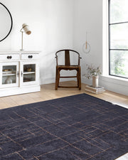 Siyah Kahverengi Geometrik Halı-Pera Halı