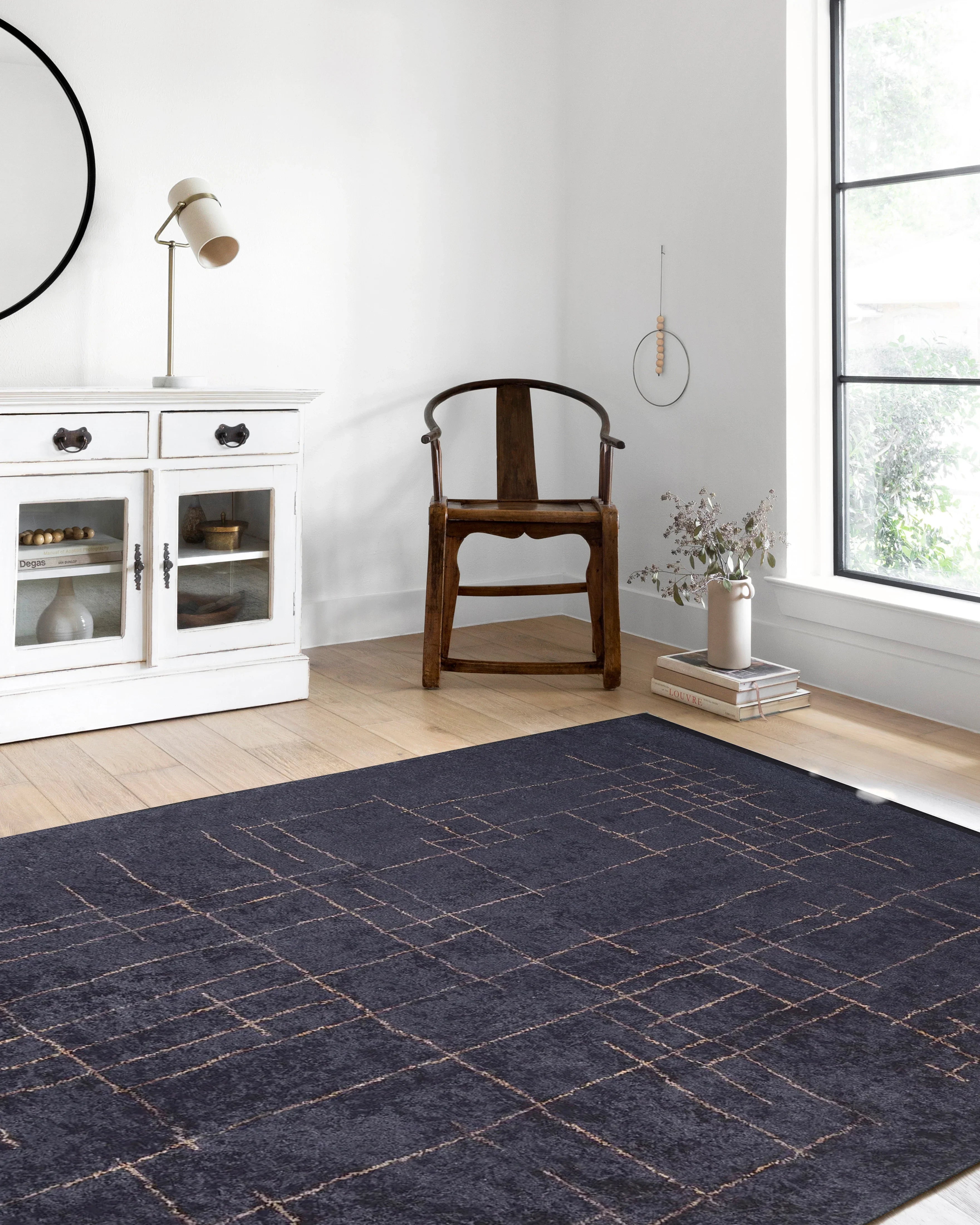 Siyah Kahverengi Geometrik Halı-Pera Halı