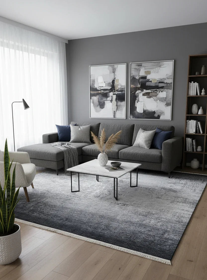 Siyah Modern Halı-Pera Halı