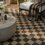 Kahve ve Siyah Dama Desenli Sisal Halı - FM04BL