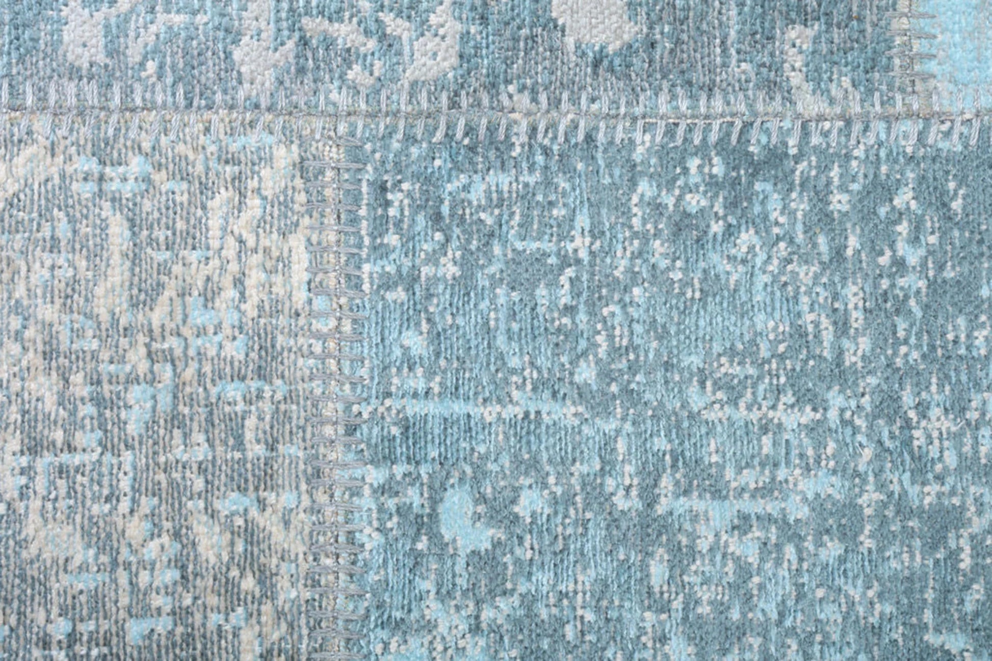 Eskitme Patchwork Açık Gökyüzü Mavi Halı - Pera Halı