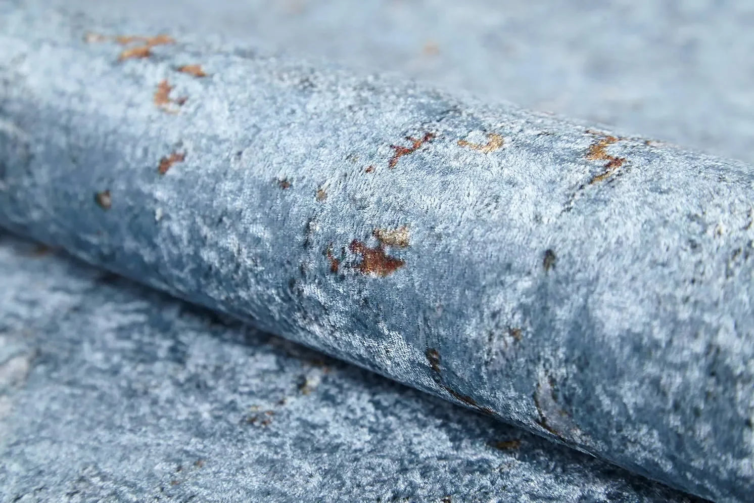 Soft Açık Mavi Kahve Detaylı Sade Halı-Pera Halı