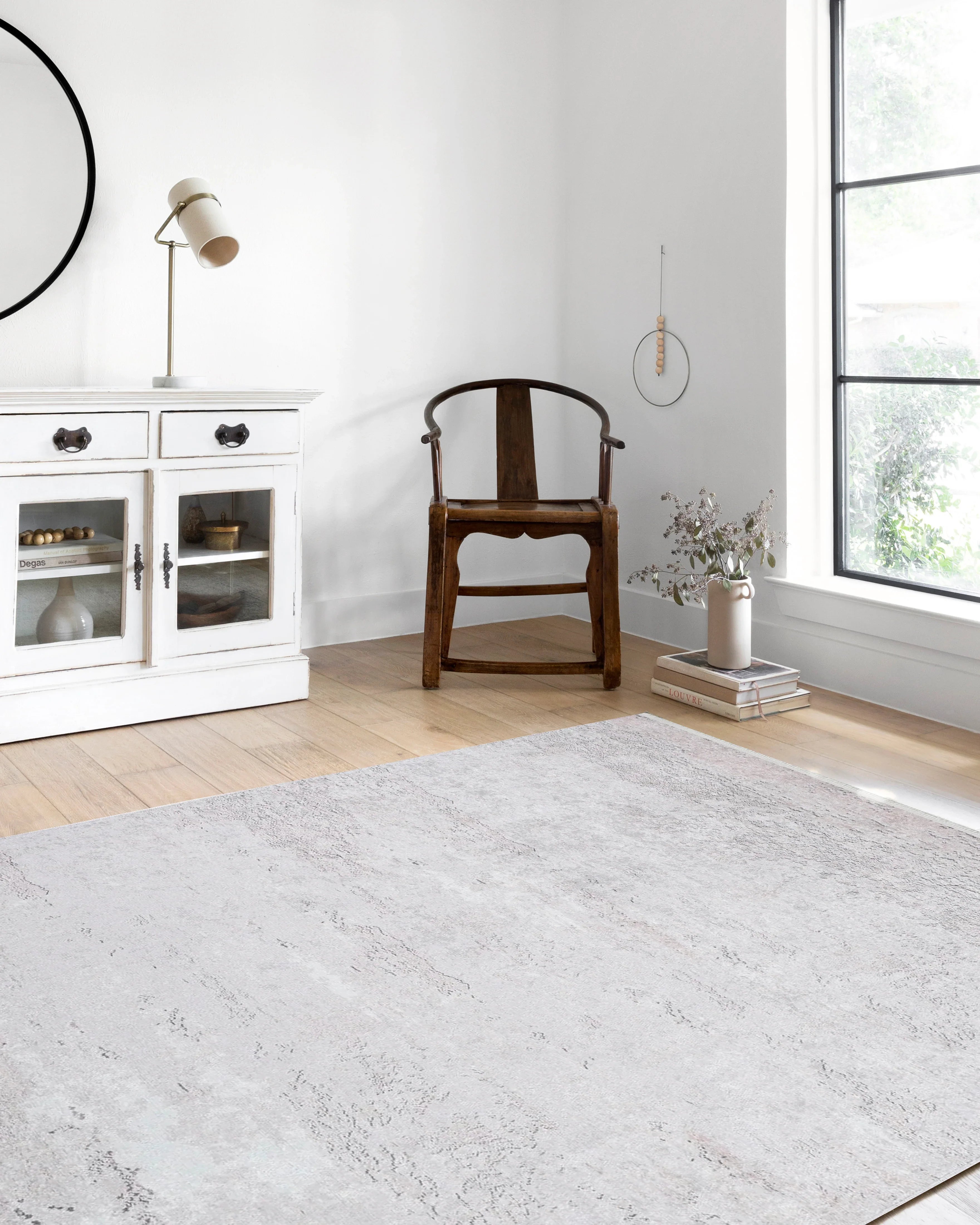 Soft Gri Bej Eskitme Desenli Halı-Pera Halı