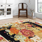 Soho Karabağ Çiçekli Bohem Dekoratif Sarı Halı-Pera Halı