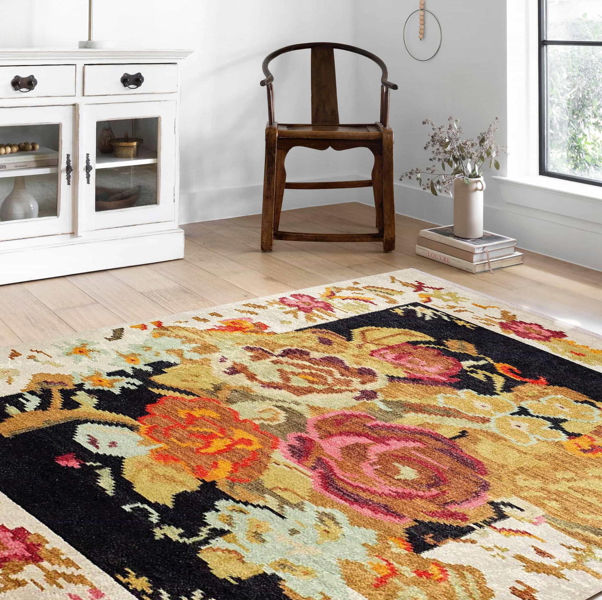 Soho Karabağ Çiçekli Bohem Dekoratif Sarı Halı-Pera Halı