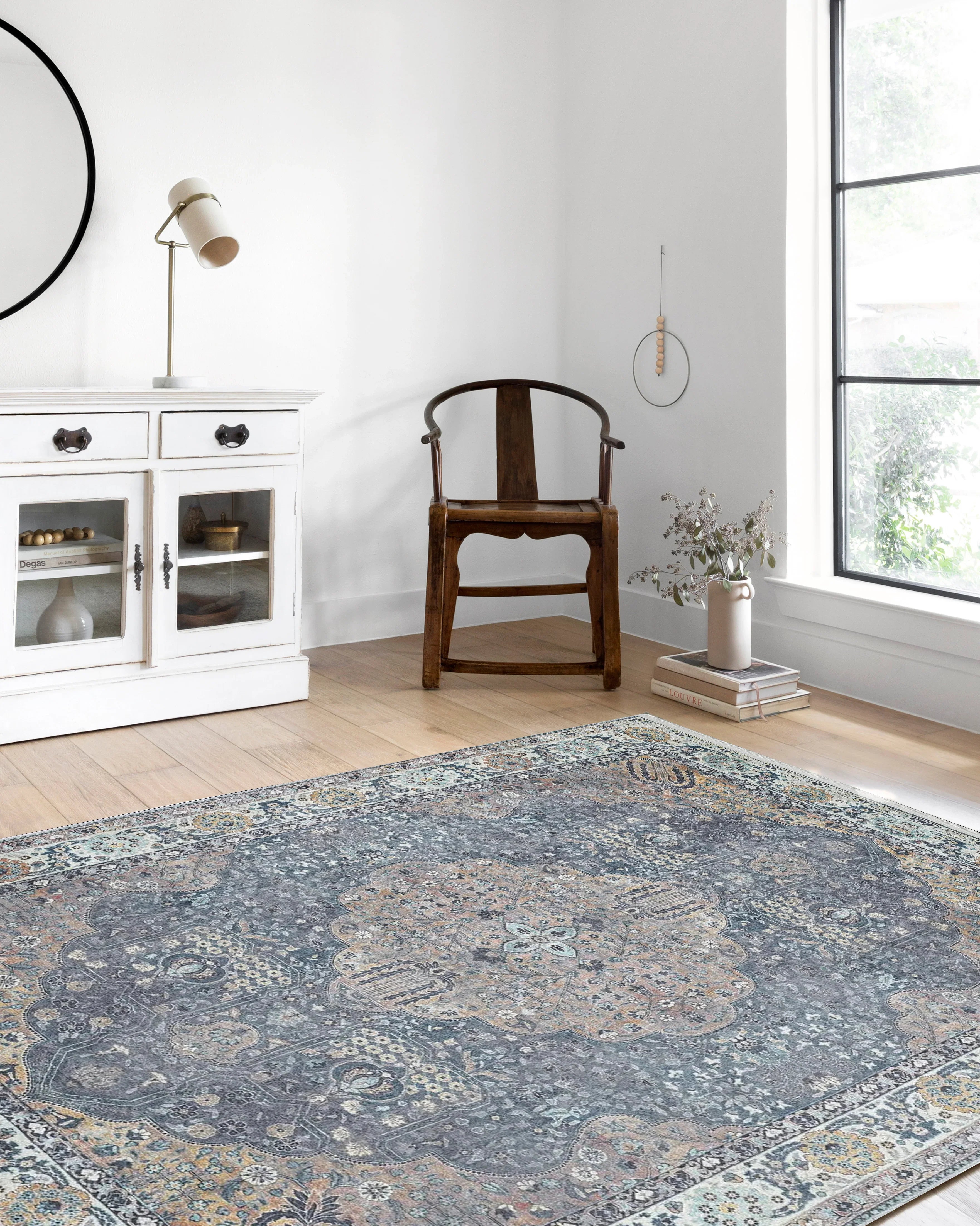 Soho Madalyon Desenli Bej Geleneksel Oryantal Doğu Halısı-Pera Halı