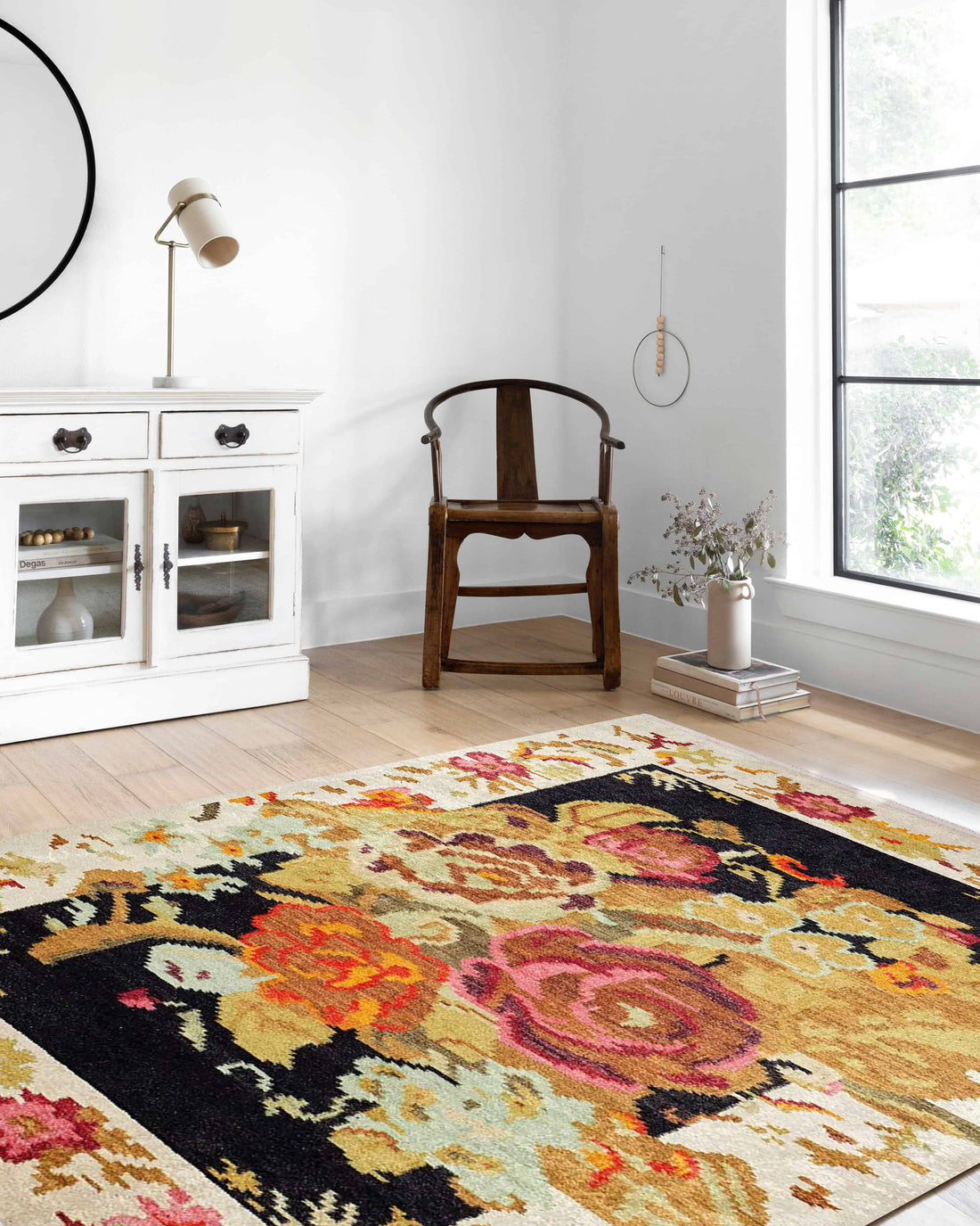 Soho Karabağ Çiçekli Bohem Dekoratif Sarı Halı - MVH 323