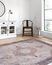 Soluk Pembe Krem Bej Geometrik Desenli Kilim Halı-Pera Halı