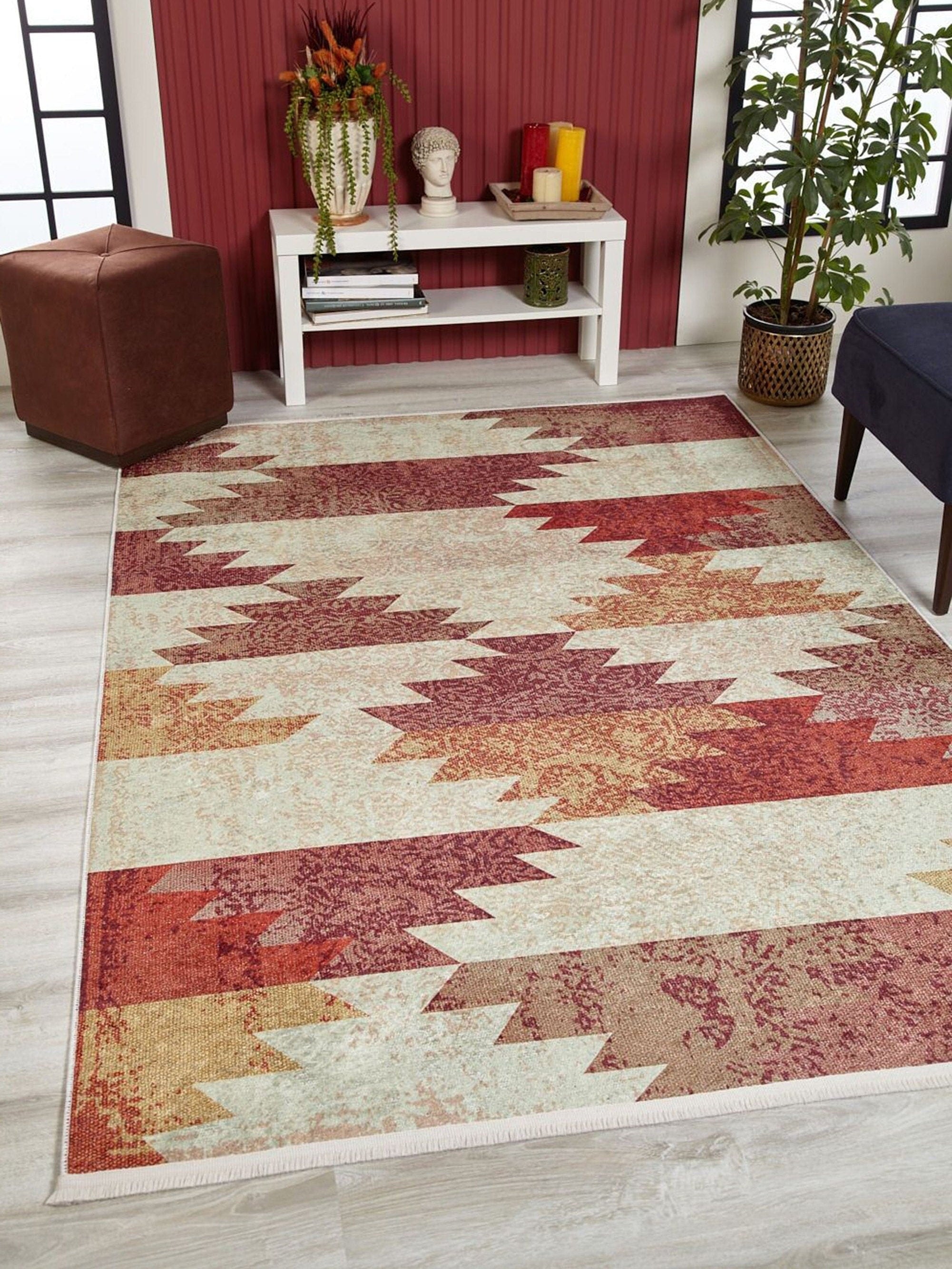 Pastel Bej Turuncu Kilim Halı - Pera Halı