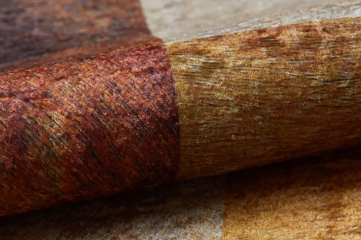 Toprak Tonları Kareli Desenli Modern Halı-Pera Halı