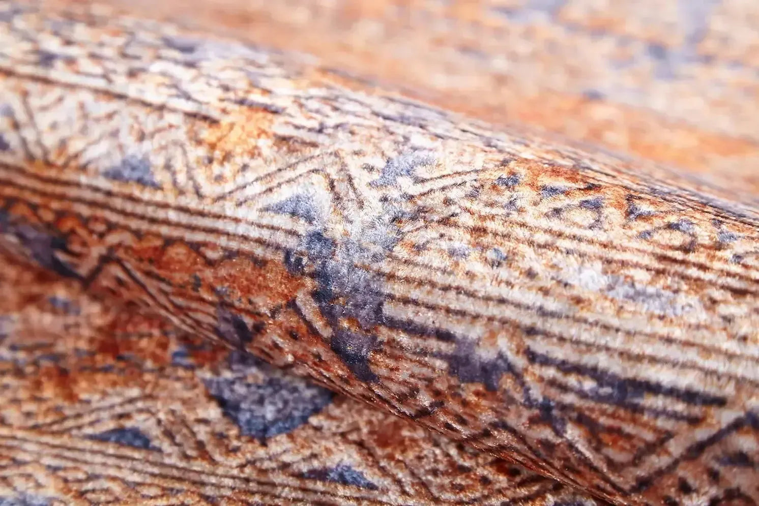 Toprak Turuncu Mavi Modern Halı-Pera Halı