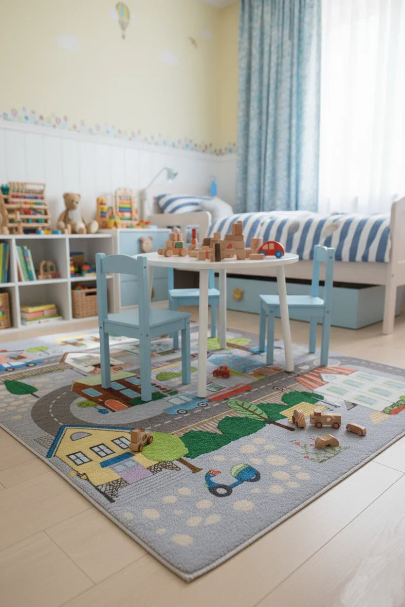 Trafik Temalı Çocuk Halısı-Pera Halı