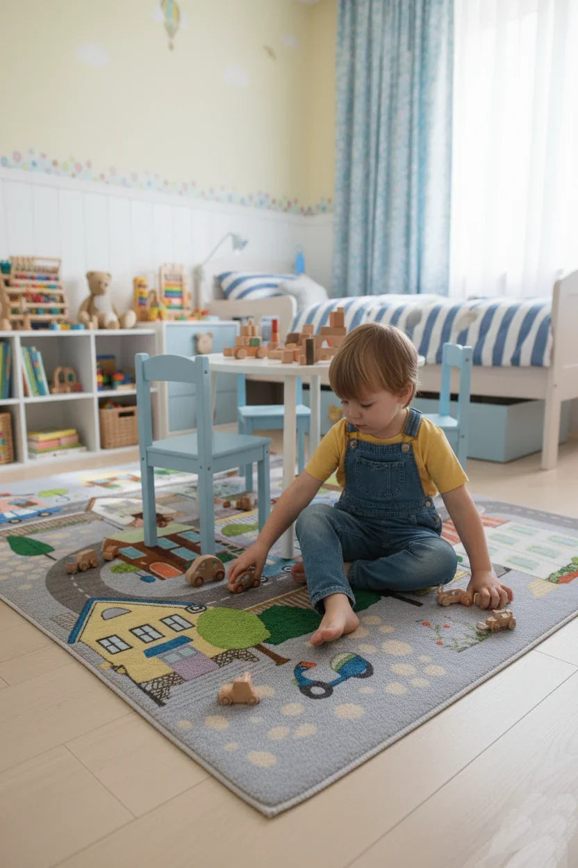 Trafik Temalı Çocuk Halısı-Pera Halı