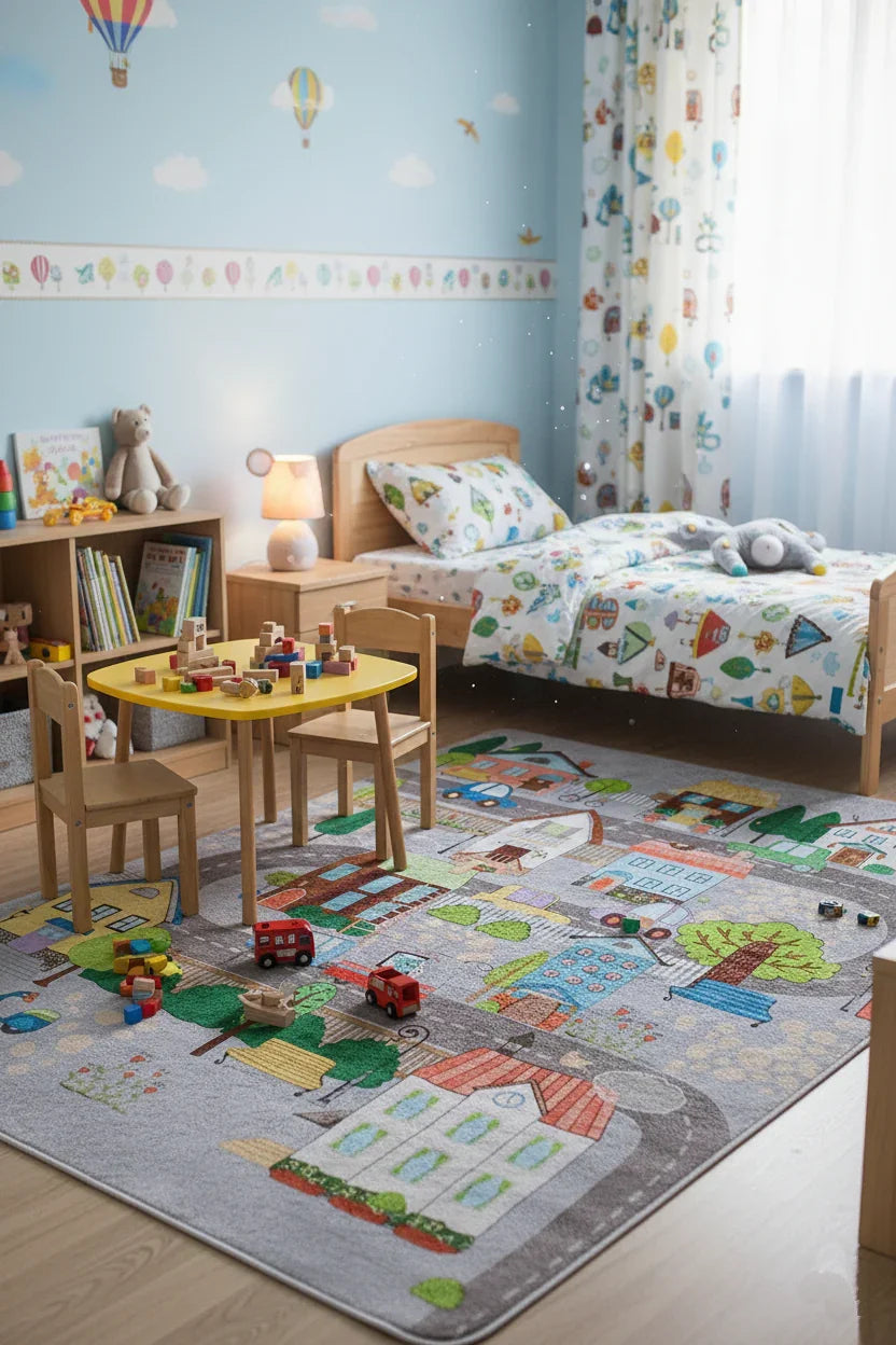 Trafik Temalı Çocuk Halısı-Pera Halı