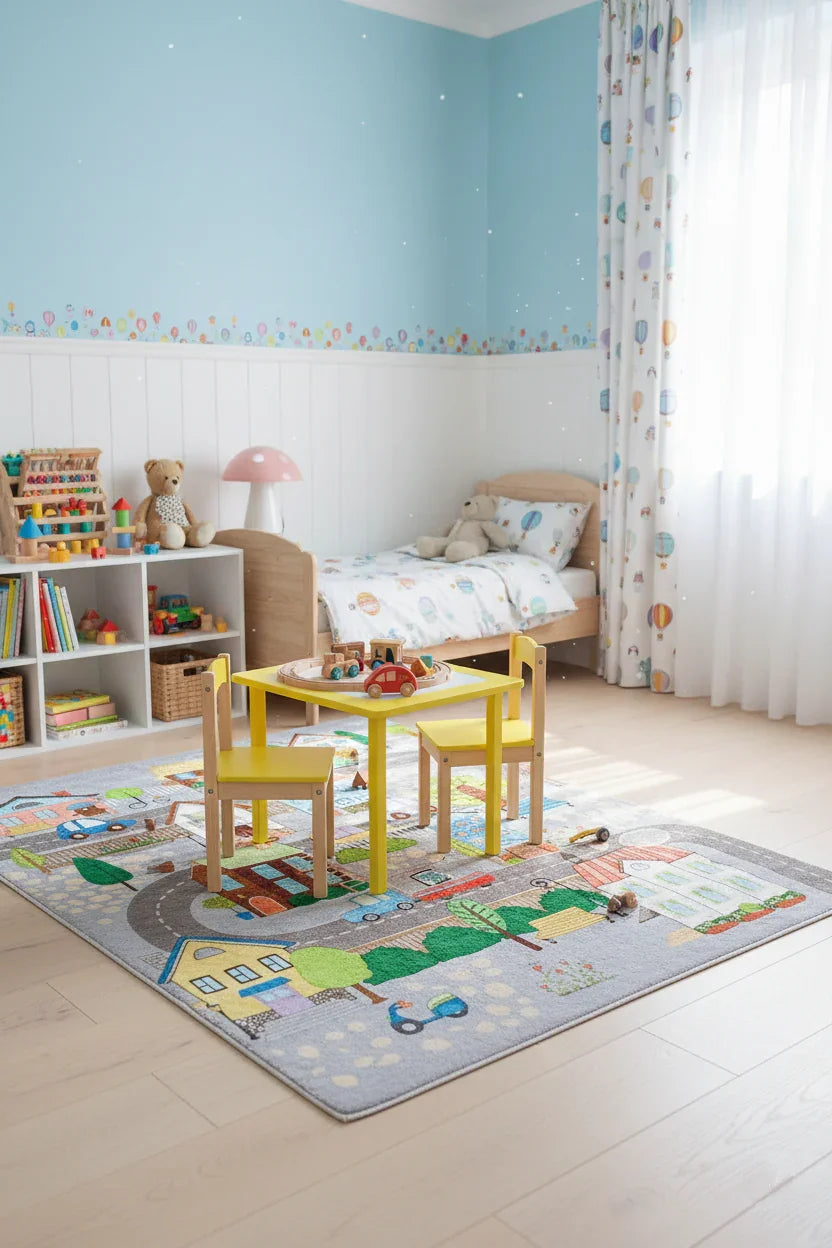 Trafik Temalı Çocuk Halısı-Pera Halı