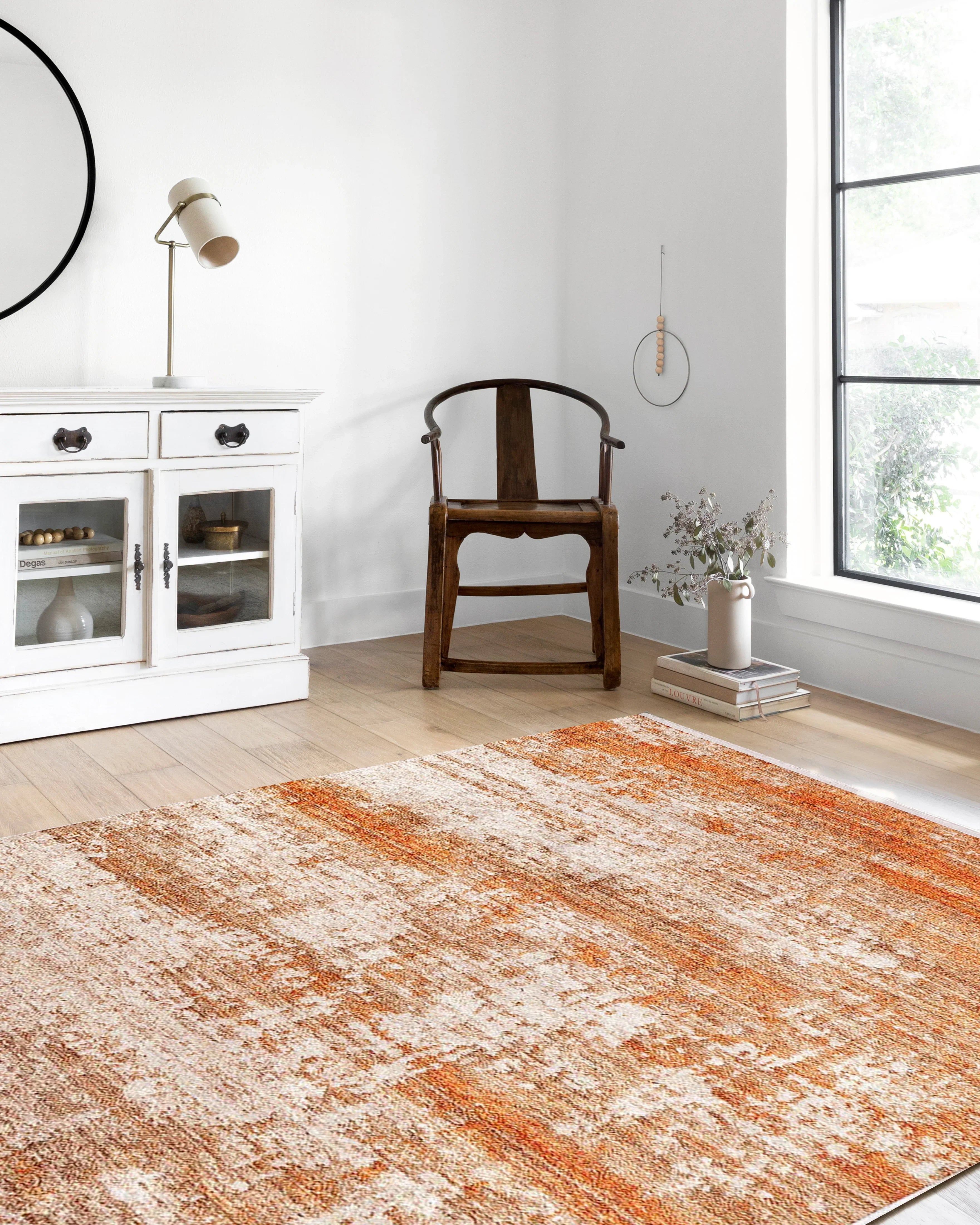 Turuncu Bej Modern Halı-Pera Halı