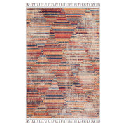 Turuncu Çok Renkli Geometrik Desenli Modern Kilim Halı-Pera Halı