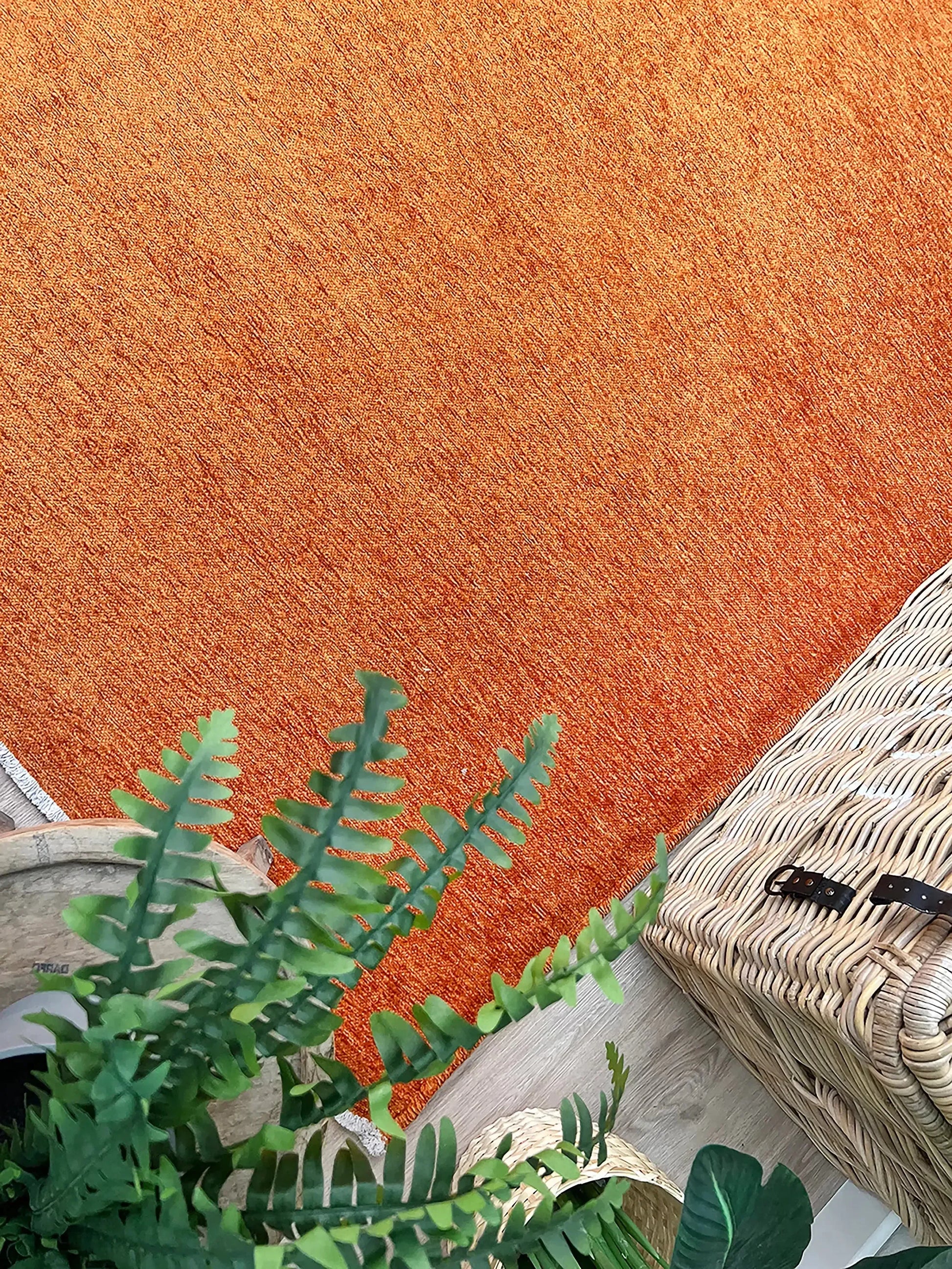 Turuncu Düz Yıkanabilir Antibakteriyel Halı-Pera Halı