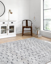 Turuncu Gümüş Geometrik Desenli Kilim Halı