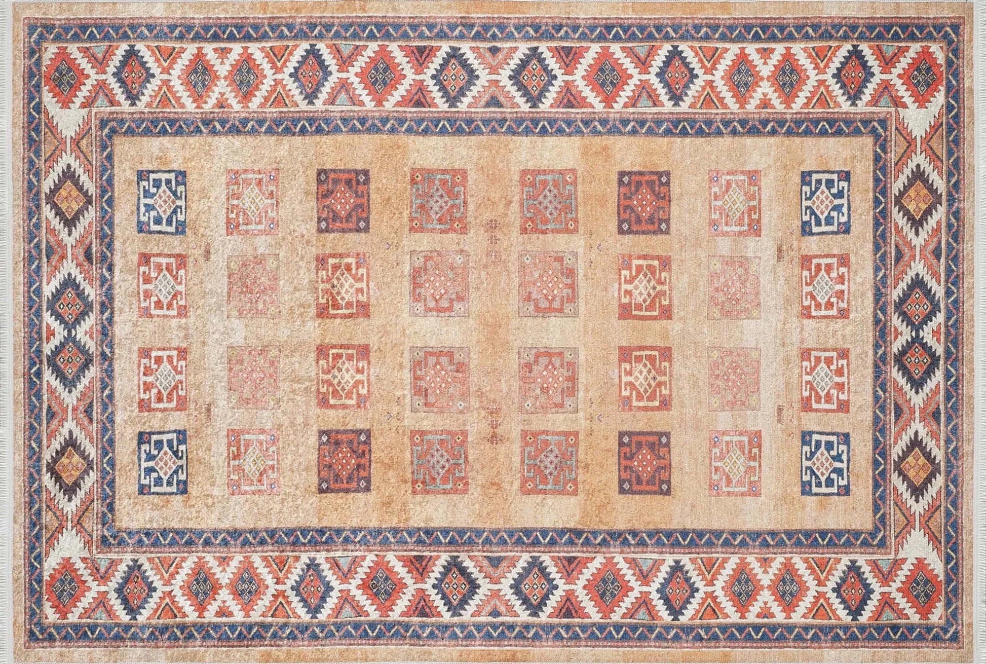 Turuncu Renkli Vintage Halı-Pera Halı