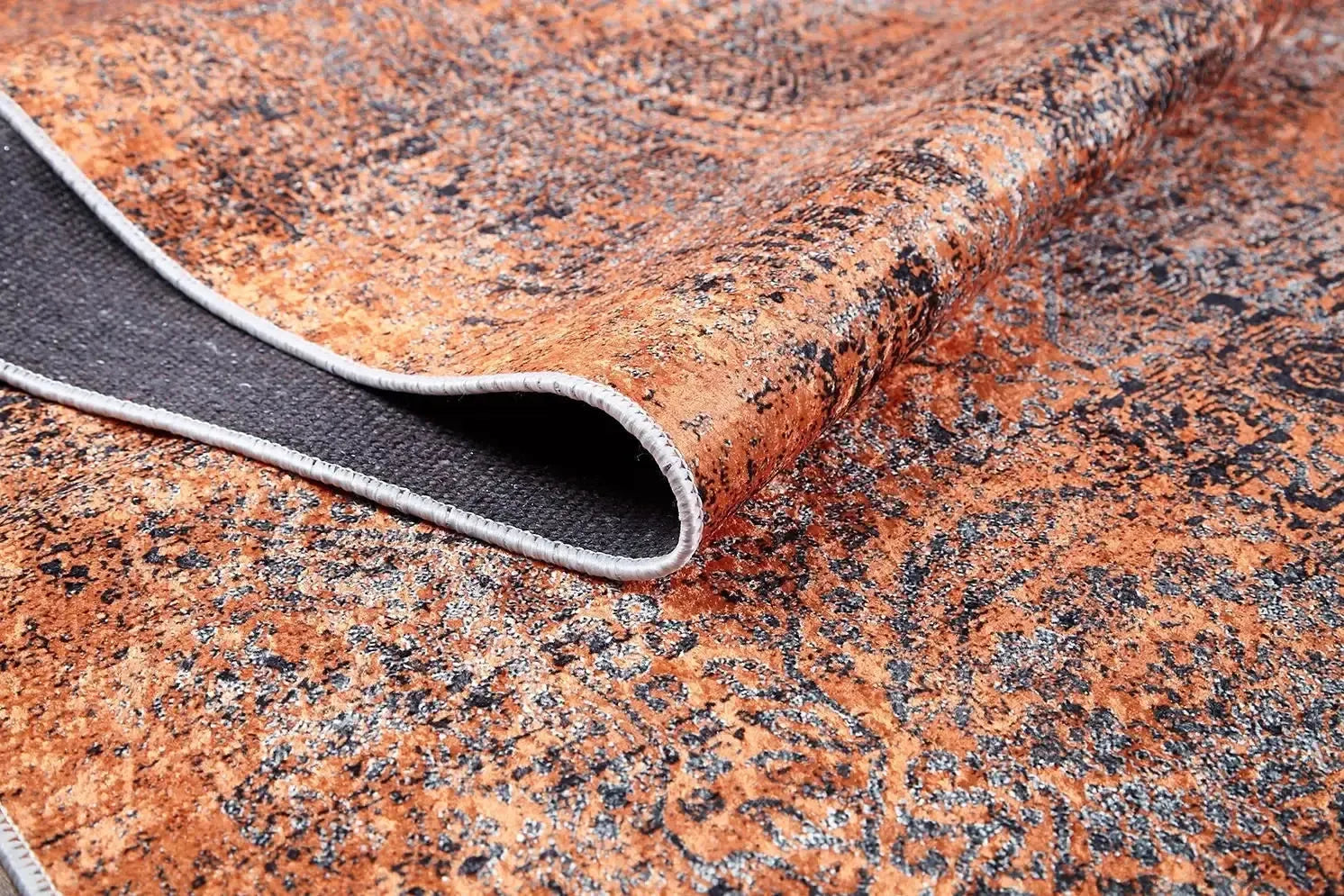 Turuncu Toprak Tonları Eskitme Halı-Pera Halı