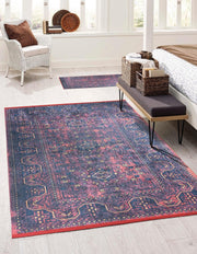 Uşak Antik Kırmızı Lacivert Halı-Pera Halı