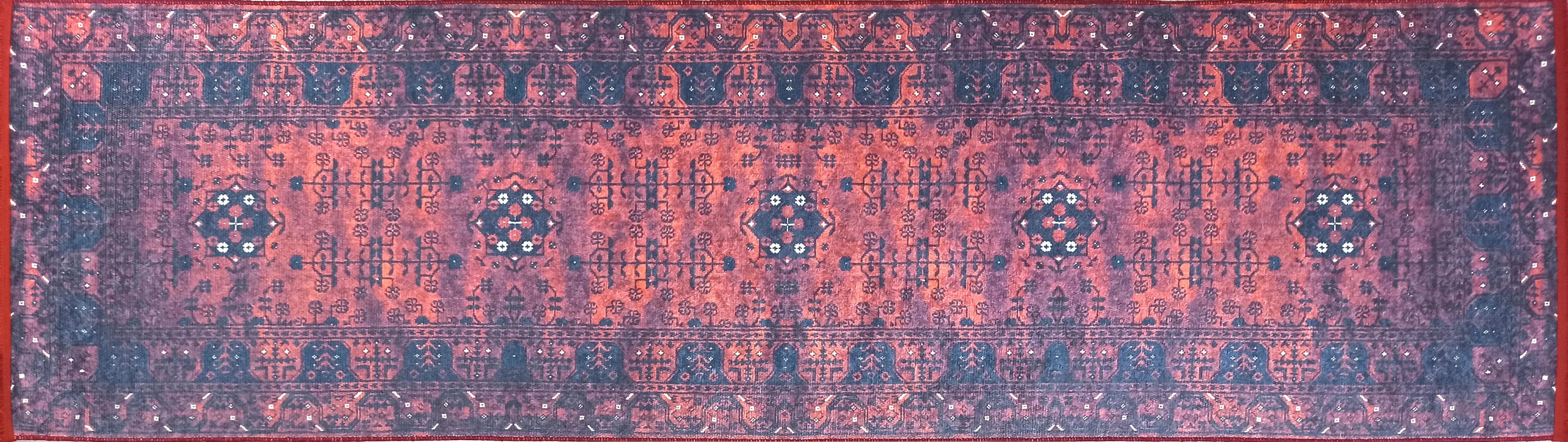 Uşak Kırmızı Lacivert Yazlık Halı-Pera Halı