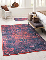 Uşak Kırmızı Lacivert Yazlık Halı-Pera Halı