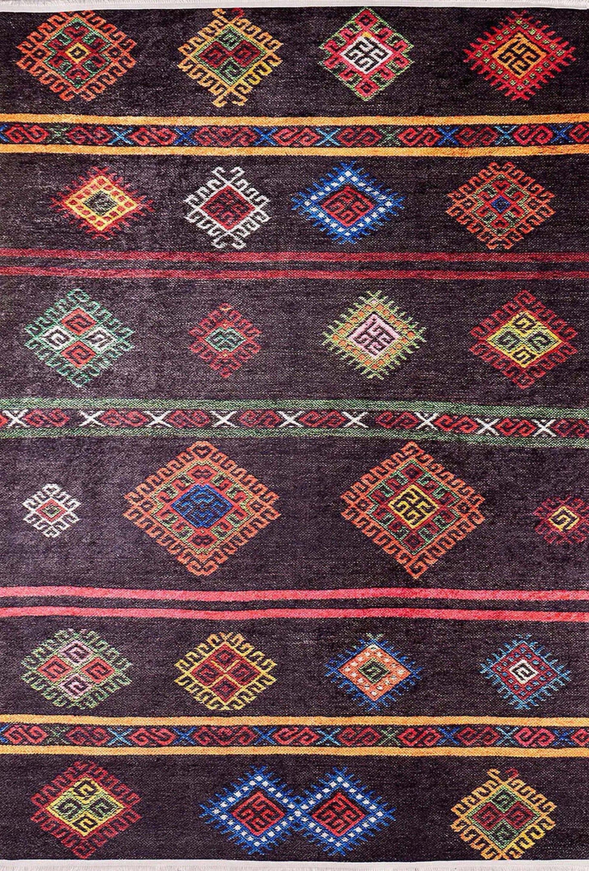 Uşak Koyu Kahverengi Kilim Halısı-Pera Halı