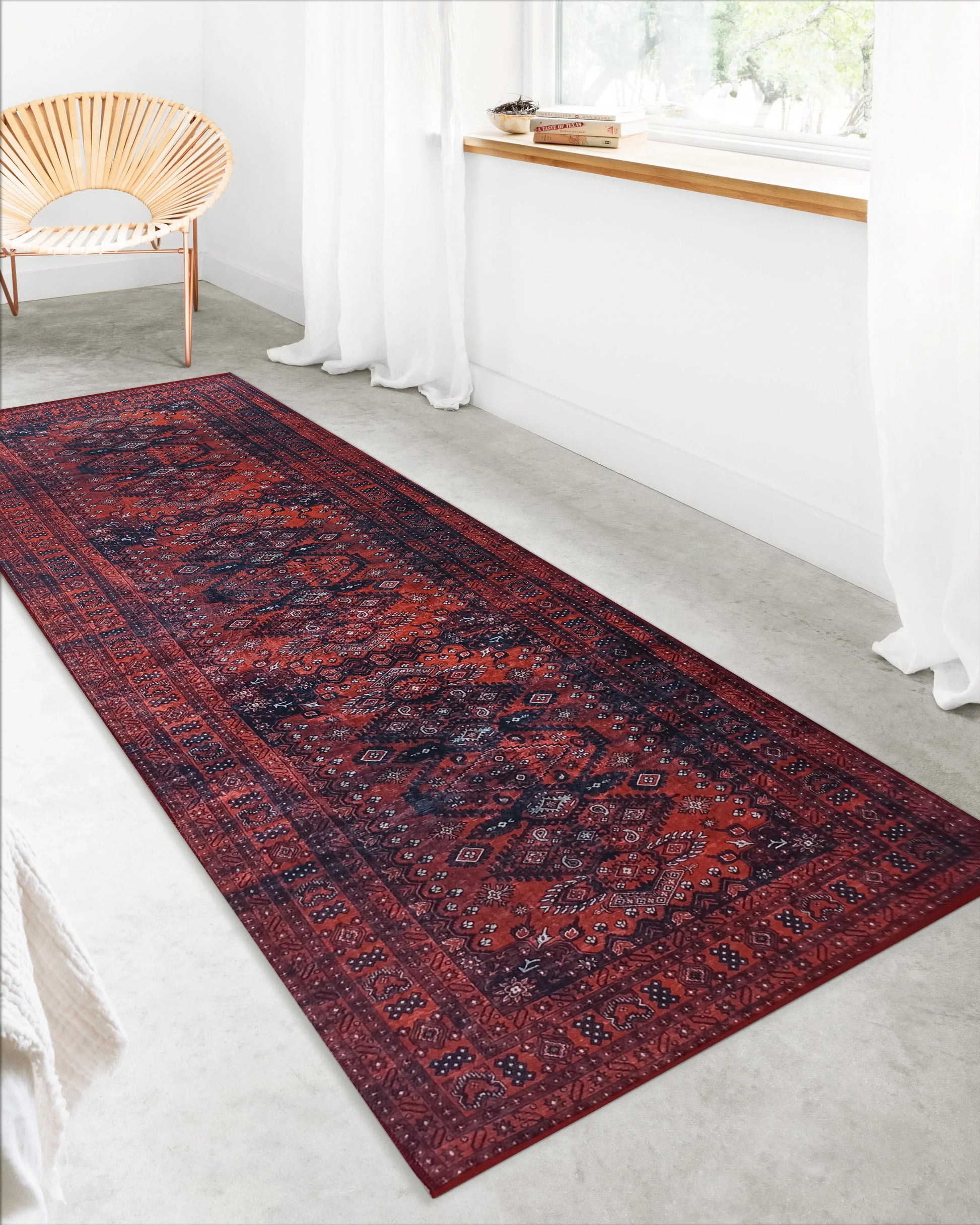 Uşak Madalyon Bordo Kızıl Halı-Pera Halı