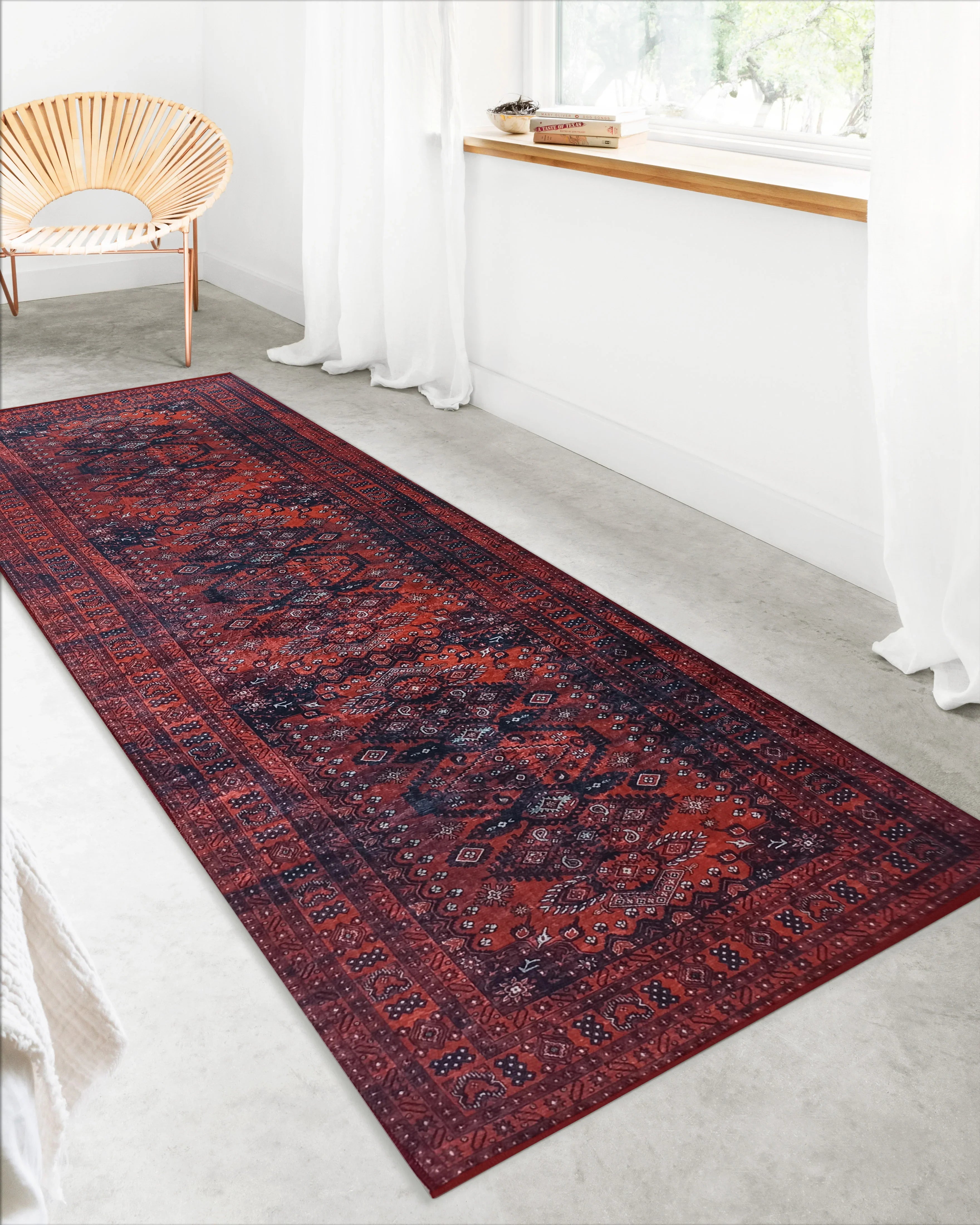 Uşak Madalyon Bordo Kızıl Halı-Pera Halı